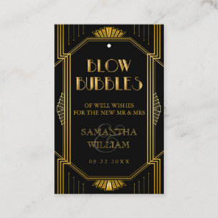 Gatsby Wedding Bubble Wand Tag Custom Colour