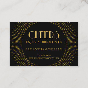 Gatsby Wedding Free Drink Ticket   Custom Colour