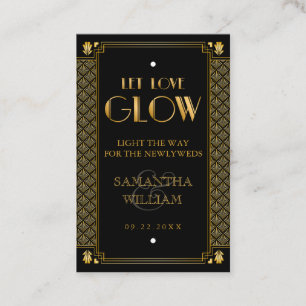Gatsby Wedding Glow Stick Tag   Custom Colour