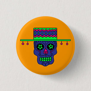 Gaucho Sugar Skull 3 Cm Round Badge