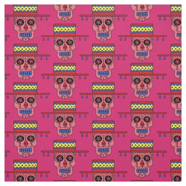 Gaucho Sugar Skull Fabric (Swatch)