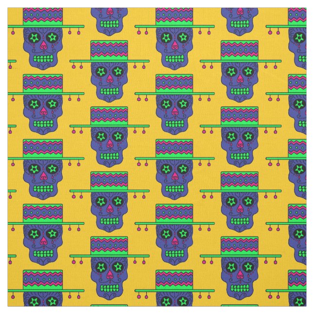 Gaucho Sugar Skull Fabric (Swatch)