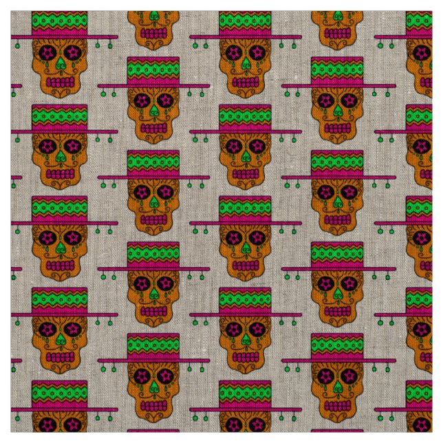 Gaucho Sugar Skull Fabric (Swatch)