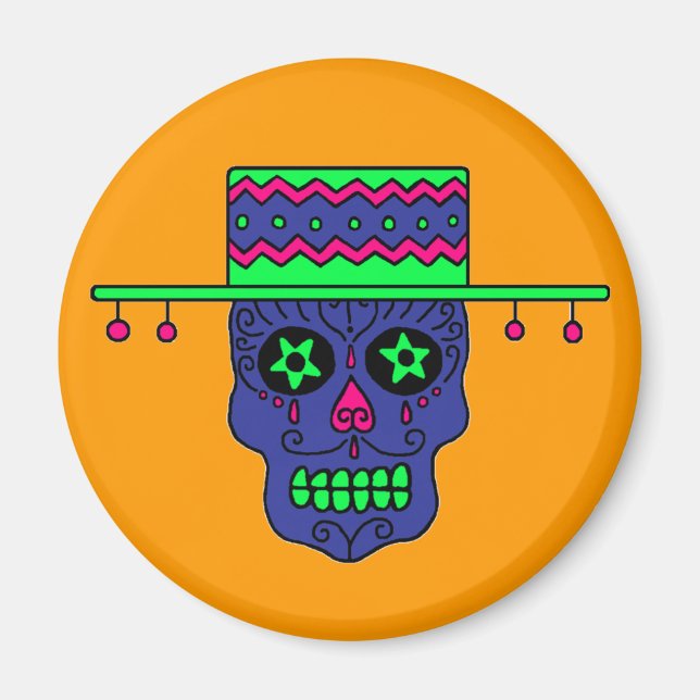 Gaucho Sugar Skull Magnet (Front)