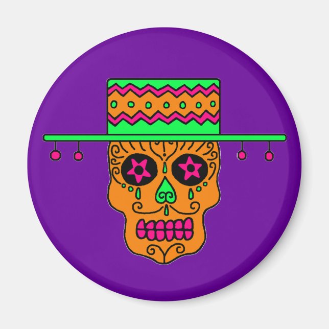 Gaucho Sugar Skull Magnet (Front)