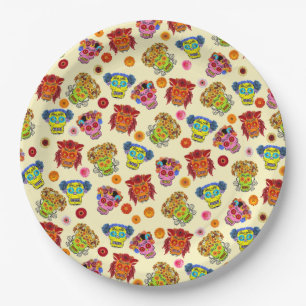 Gaucho Sugar Skull Paper Plate