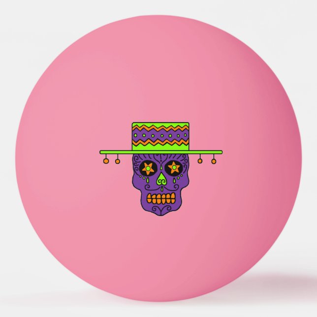 Gaucho Sugar Skull Ping Pong Ball (Front)