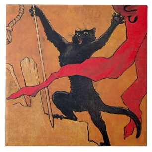 “Gaudeamus Cat” by Theophile Steinlen Tile