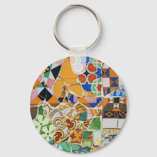 Gaudi Ceramic Tile Key Ring (Front)