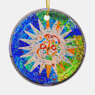 Gaudi Detail Blue Ceramic Tree Decoration