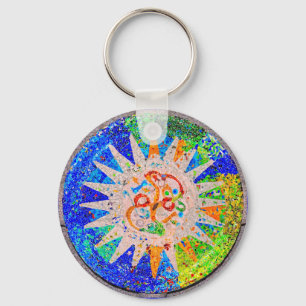 Gaudi Detail Blue Key Ring