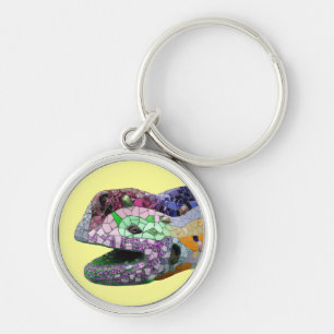 Gaudi Lizard Head Mosaics Key Ring
