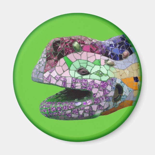 Gaudi Lizard Head Mosaics Magnet (Front)
