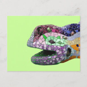 Gaudi Lizard Head Mosaics Postcard