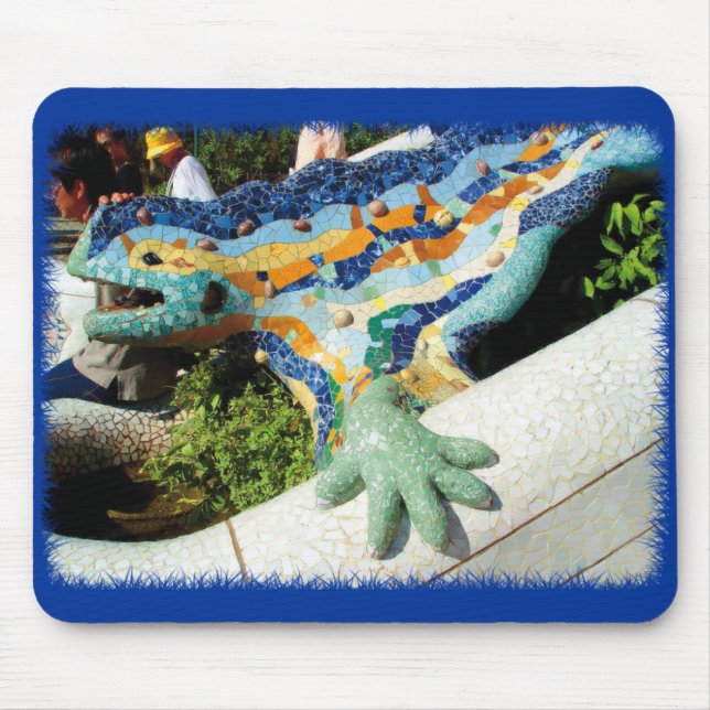 Gaudi Lizard Mosaics Mouse Mat (Front)
