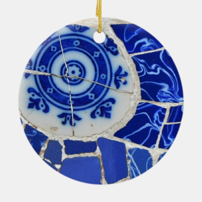Gaudi Mosaic Christmas Ornament (Back)