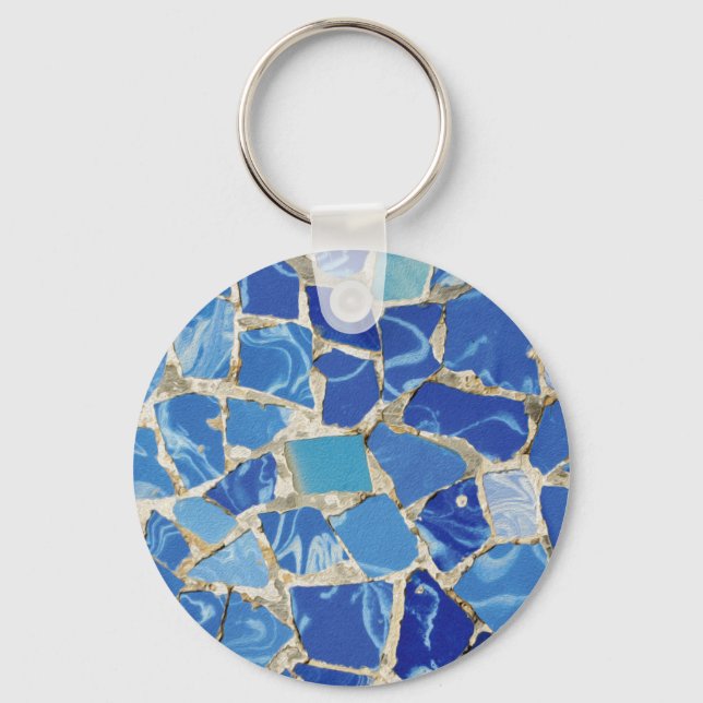 Gaudi Mosaics With an Oil Touch Key Ring (Front)