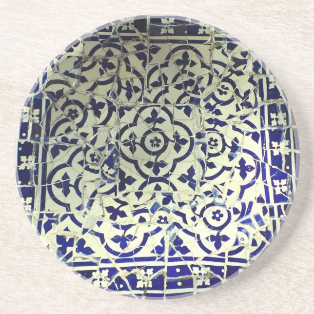 Gaudi's Park Guell Mosaic Tiles Barcelona Coaster (Front)