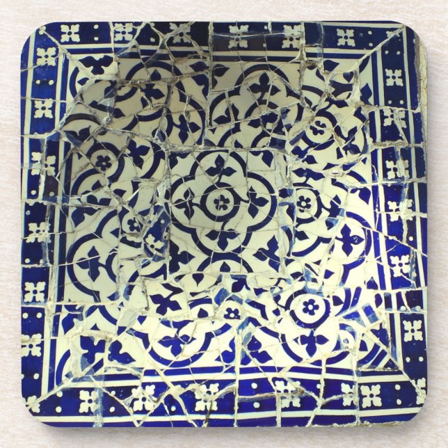 Gaudi's Park Guell Mosaic Tiles Barcelona Coaster (Front)