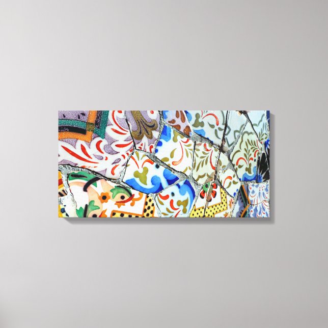 Gaudi's Park Guell Mosaic Tiles Canvas Print (Front)