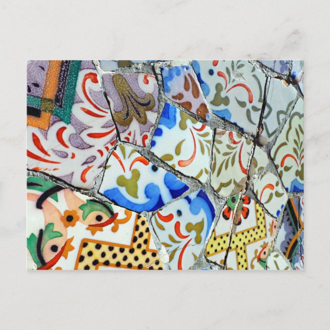 Gaudi's Park Guell Mosaic Tiles Postcard (Front)
