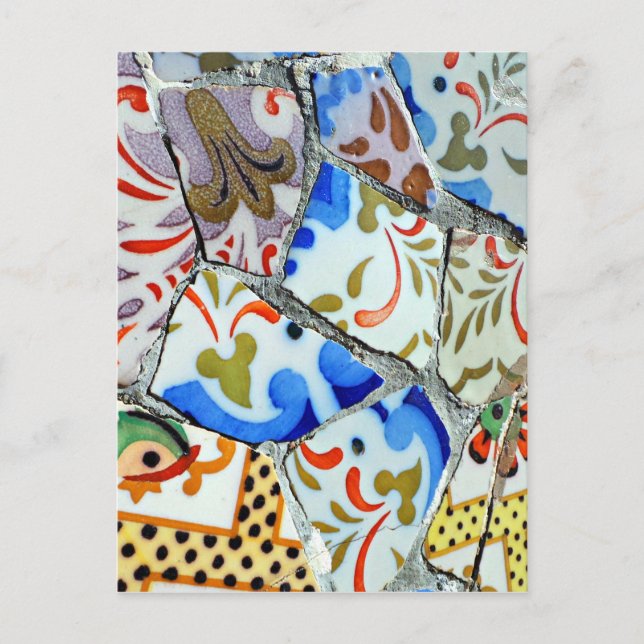 Gaudi's Park Guell Mosaic Tiles Postcard (Front)