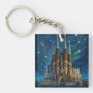 Gaudi's Starry Dream Barcelona Sagrada Familia Key Ring