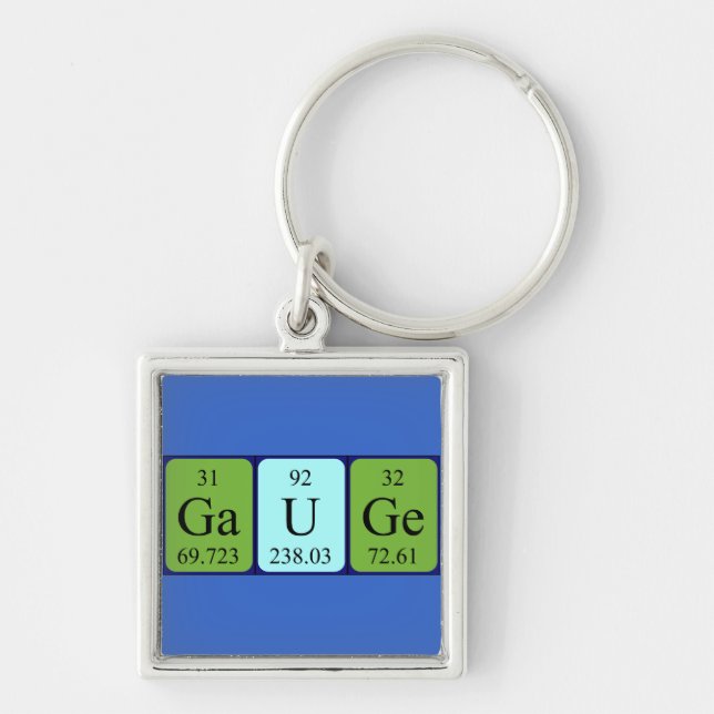 Gauge periodic table name keyring (Front)
