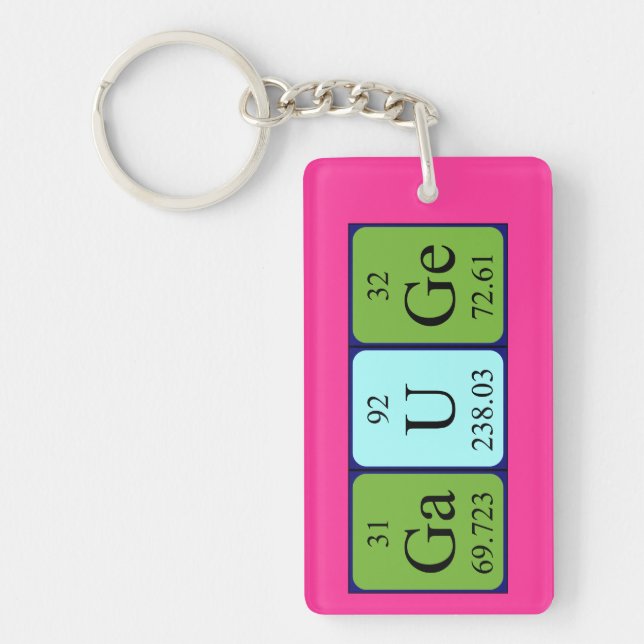 Gauge periodic table name keyring (Front)