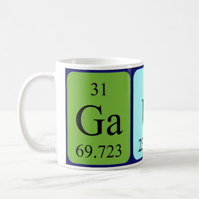 Gauge periodic table name mug (Left)