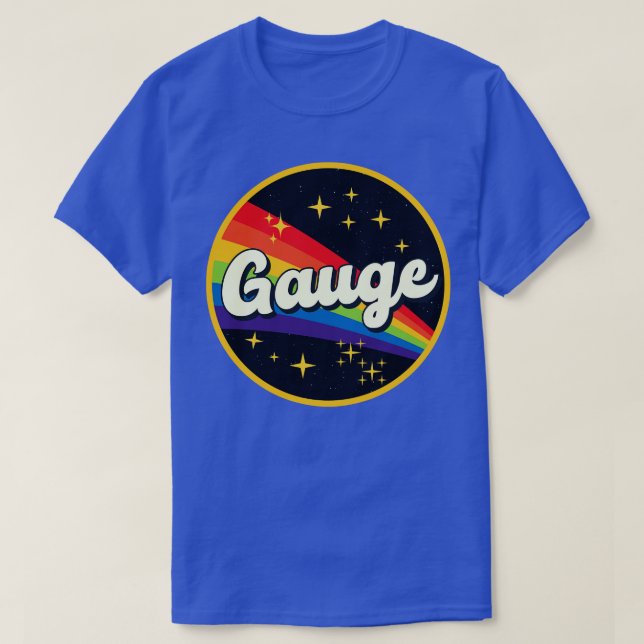 Gauge Rainbow In Space Vintage Style T-Shirt (Design Front)