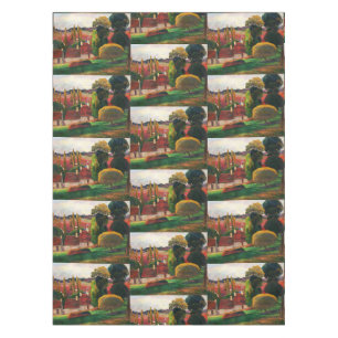 Gauguin A Farm in Brittany Vintage Landscape Art Tablecloth