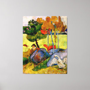 Gauguin - Breton Boy in a Landscape Canvas Print