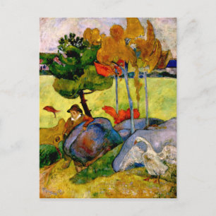 Gauguin - Breton Boy in a Landscape Postcard