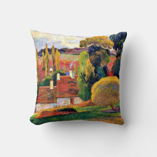 Gauguin: Farm in Brittany, fine art painting Cushion (Front)
