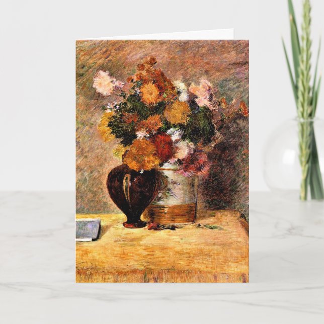 Gauguin - Flowers and Japanese Book Card (Front)