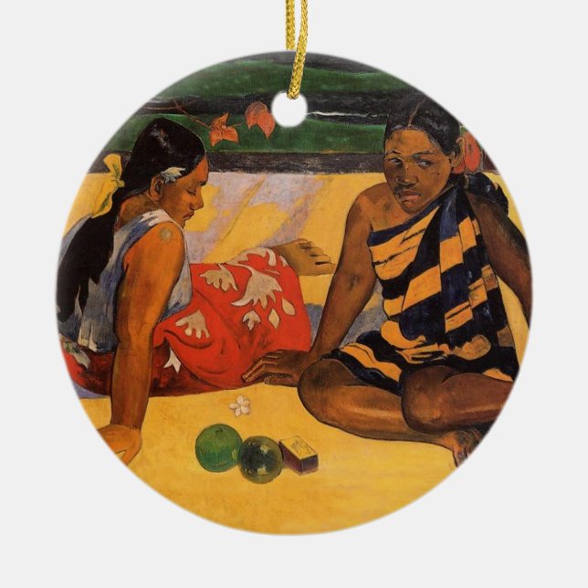 Gauguin French Polynesia Tahiti Women Painting Ceramic Tree Decoration (Front)