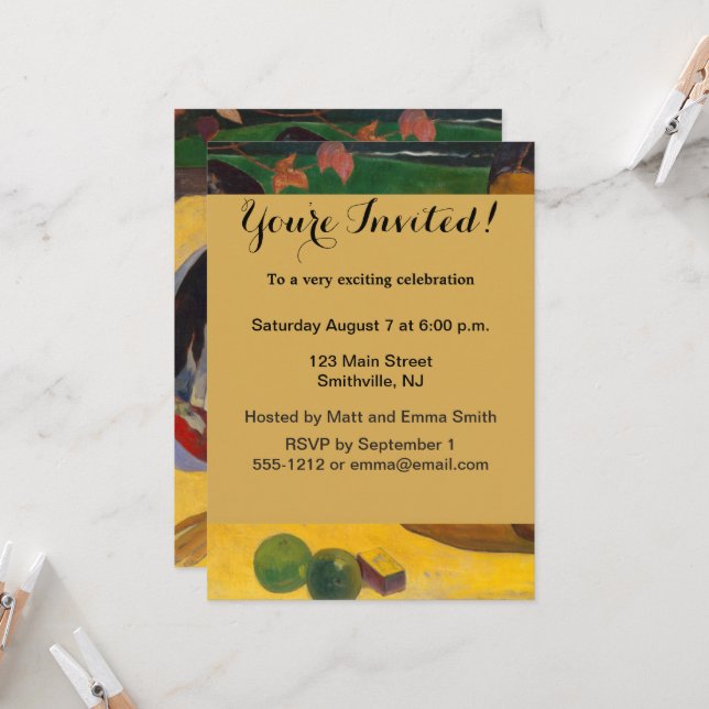 Gauguin French Polynesia Tahiti Women Painting Invitation (Front/Back In Situ)