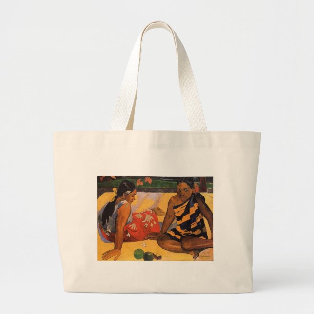 Gauguin French Polynesia Tahiti Women Painting Large Tote Bag (Front)