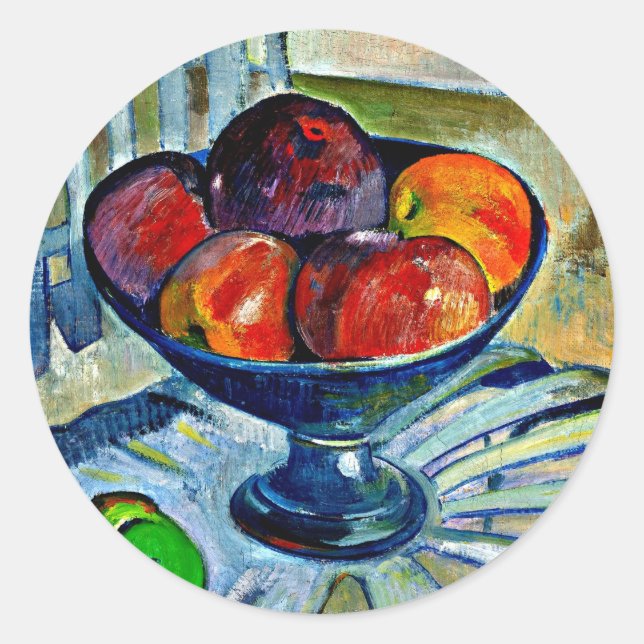 Gauguin - Fruit Dish on a Garden Chair Classic Round Sticker (Front)
