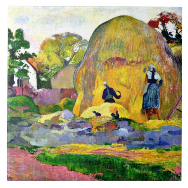 Gauguin - Golden Harvest, Paul Gauguin painting. Tile (Front)