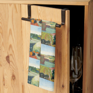Gauguin Haystacks in Brittany Vintage Art Poster Tea Towel