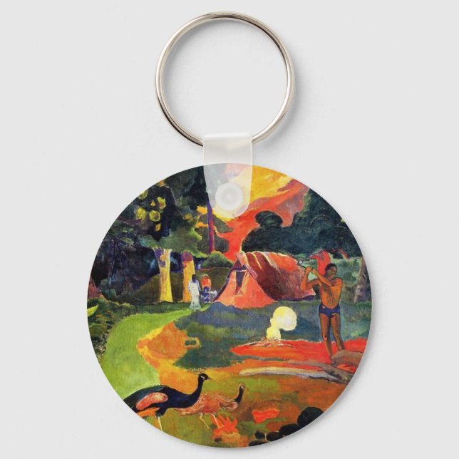Gauguin Landscape with Peacocks Key Chain (Front)