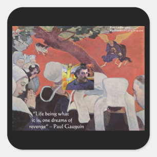 Gauguin "Life/Wisdom" Quote Gifts & Tees Square Sticker