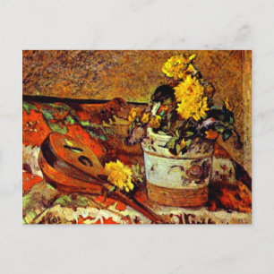 Gauguin - Mandolina and Flowers-1883 Postcard