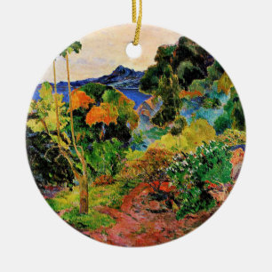 Gauguin - Martinique Landscape, famous painting, Ceramic Tree Decoration
