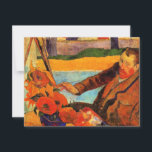 Gauguin painting, Van Gogh Painting Sunflowers, Card<br><div class="desc">Van Gogh Painting Sunflowers,  famous painting by Paul Gauguin</div>