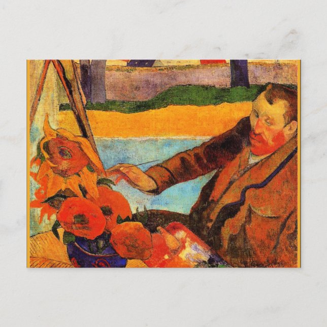 Gauguin painting, Van Gogh Painting Sunflowers Postcard (Front)