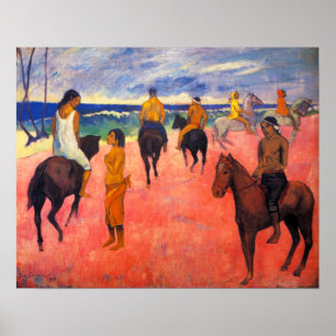 Gauguin Riders on the Beach Poster