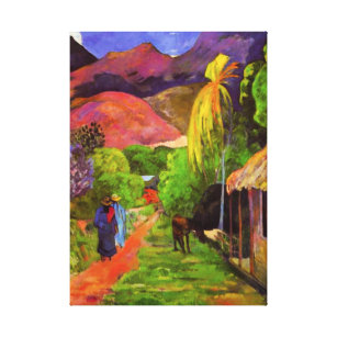 Gauguin Road in Tahiti Canvas Wrap